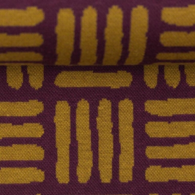 Jaquardjersey | Marvelous Strokes Lycklig Design | Lila Ocker
